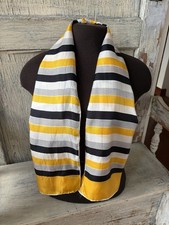 Echo Yellow White  Black Striped 100 Silk Rectangular Scarf  pls read