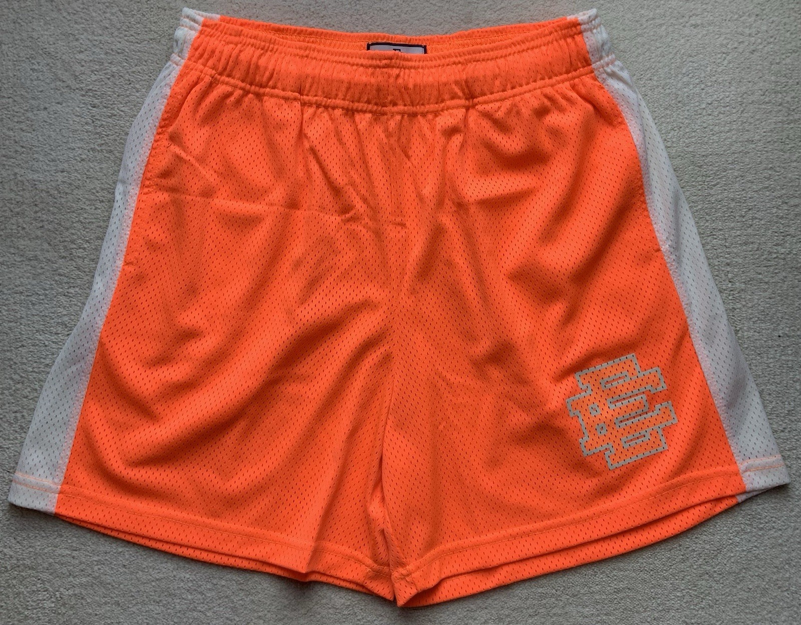 Eric Emanuel Basic Mesh Short Orange/White Stripe… - image 1