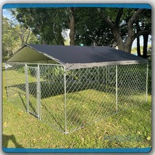 10x10/6.56x6.56 ft Outdoor Pet Dog Run House Kennel Shade Cage Enclosure w/Cover