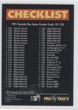 1991 Pro Trac's Formula One Checklist Checklist Cards 101 200 #200 0qr0