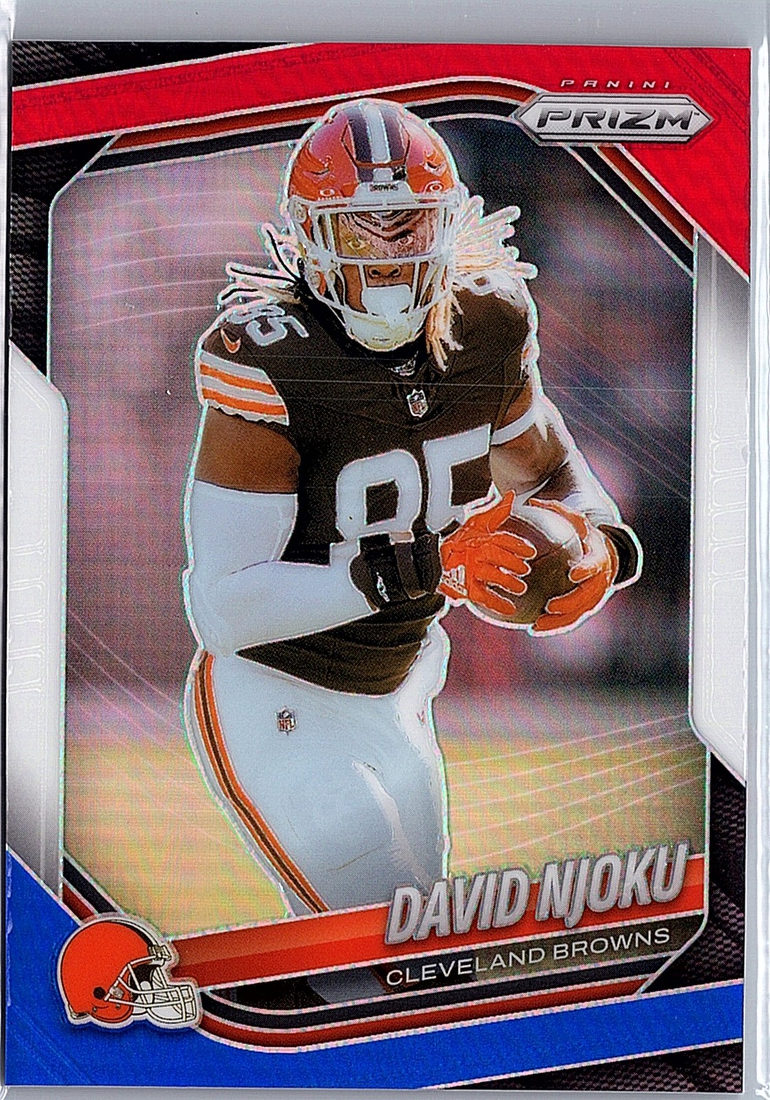 2025 Panini Prizm David Njoku #155 RED WHITE and BLUE PRIZM