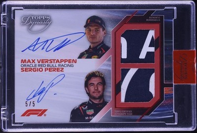 Max Verstappen 2023 Topps Dynasty F1 Card Red Bull Constructors Title Auto 5/5