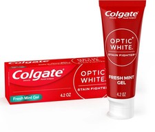 Colgate Optic White Stain Fighter Toothpaste - Fresh Mint Gel , 4.2oz