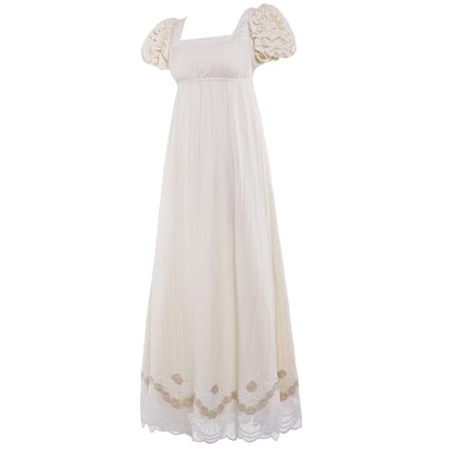 Regency Dresses for Women Luxurious Lace Empire Waist Dress - Picture 3 of 7