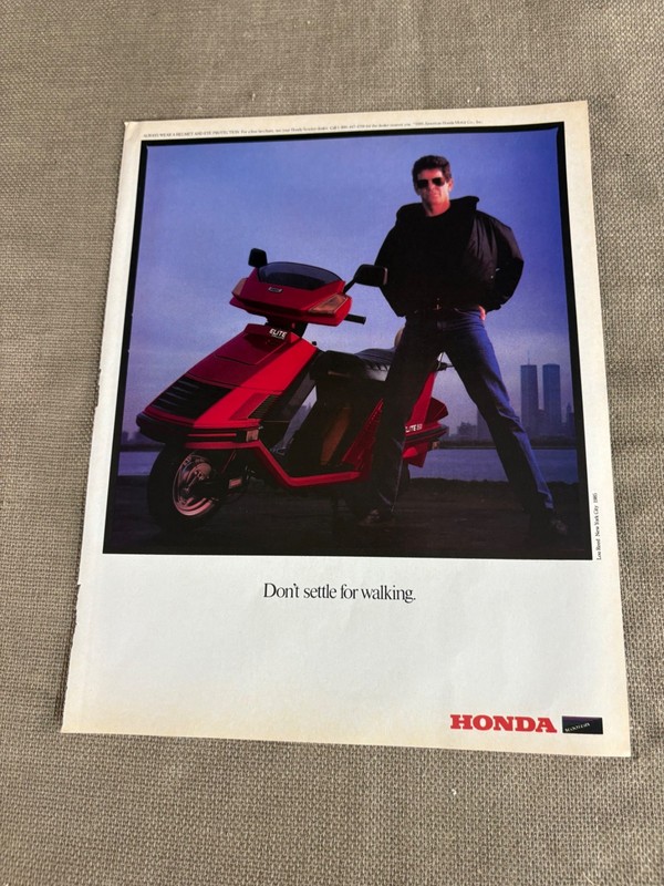 Don't Settle for Walking Honda Lou Reed 1985 magazine advertisement ad