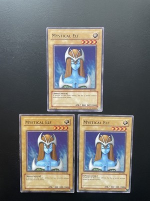 Yugioh Mystical Elf SYE-002 Unlimited Edition Common MP/HP X3