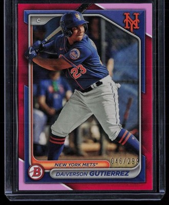 DAIVERSON GUTIERREZ 2024 BOWMAN PROSPECTS FUCHSIA RC 046/299 NEW YORK METS