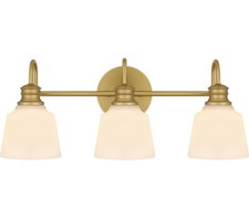 Quoizel HIN8622AB Hinton Vanity, 3-Light 300 Total Watts, Aged Brass