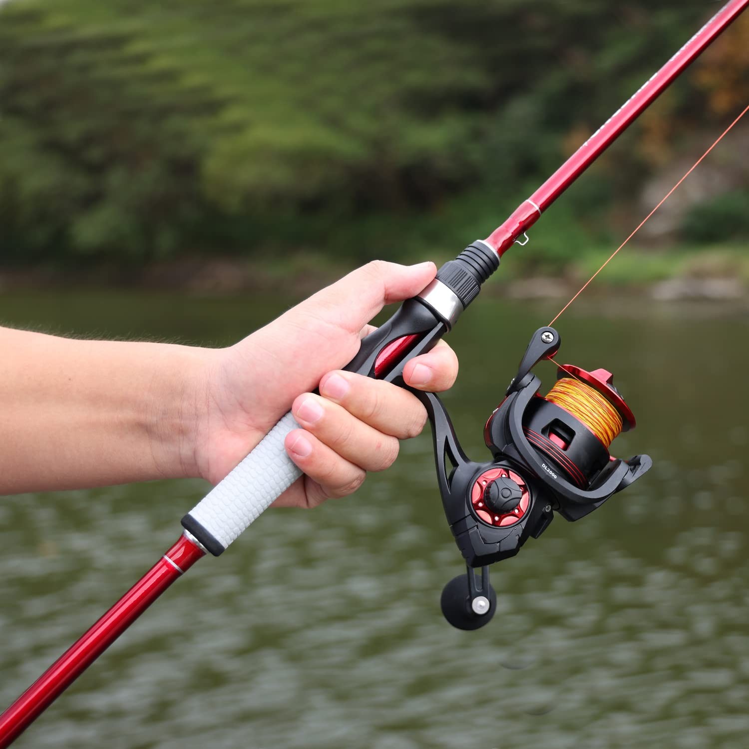 Bass Spirit Flame 7ft Spinning/Baitcasting Graphite Fishing Rod & Reel Combo S