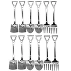 12 PCS 6.1 Inch Shovel Spoon Fork Set 304 Stainless Steel Dessert Coffee