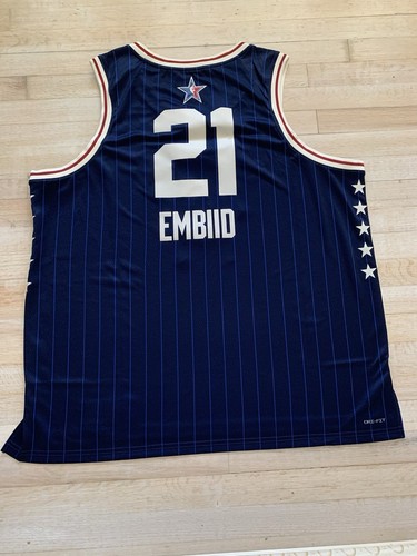 Nike Jordan Joel Embiid Philadelphia 76ers NBA All Star Game Jersey Mens 3XL New - Picture 3 of 6