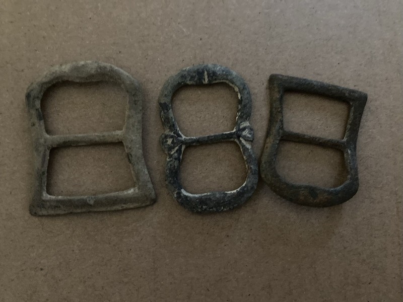 Revolutionary War Buckles -lot Of 3