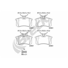 Satz Bremsbeläge Bremsklötze hinten für Seat Cordoba 6K1 6K5 Ibiza 2 | 262116