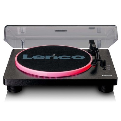 Lenco LS-50LED BK - Plattenspieler mit integrierten Lautsprechern - USB-Recordin