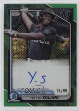 2024 Bowman Chrome Prospect Green Lava Refractor 84/99 Yoffry Solano Auto 1bz3