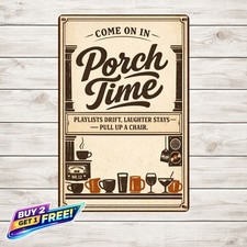 Welcome To Our Porch Metal Sign Hand Lettered Arched Wall Decor 8x12