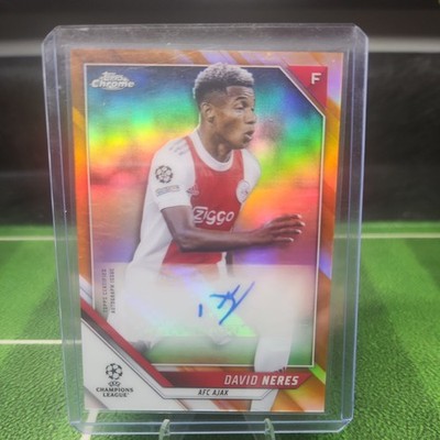 2021-22 Topps Chrome UCL - David Neres #CA-DN Orange /25 Auto AJAX