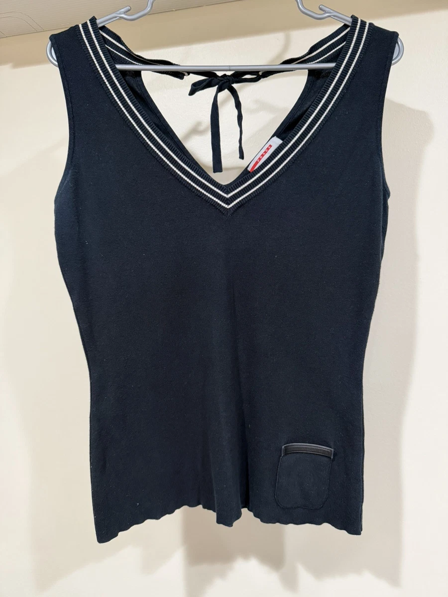 トップス 2000s PRADA archive vneck sweater navy PRADA V-Neck Sweaters for Women for sale | eBay