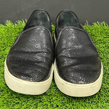 Vince Blair 5 Snakeskin Embossed Slip On Sneakers. Women s 9. Black.
