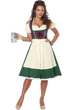 Bavarian Women Beer Maid Costume Dirndl Dress Apron Pettiskirt Oktoberfest 01411
