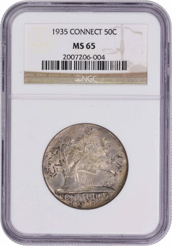 Connecticut Commemorative Silver Half Dollar 1935 MS65 NGC