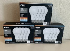 3x ADJUSTABLE  Feit A21 E26 Medium LED Bulb White 100 Watt Equivalence 4 pk