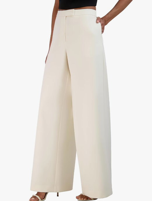 Bcbgmaxazria Bi-Stretch Gardenia Cream Wide Leg Pants - size 6 - retail $228