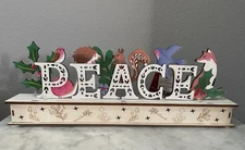 World Market PEACE Laser Cut Wood Woodland Creatures LED Light Up Decor NWT 2025