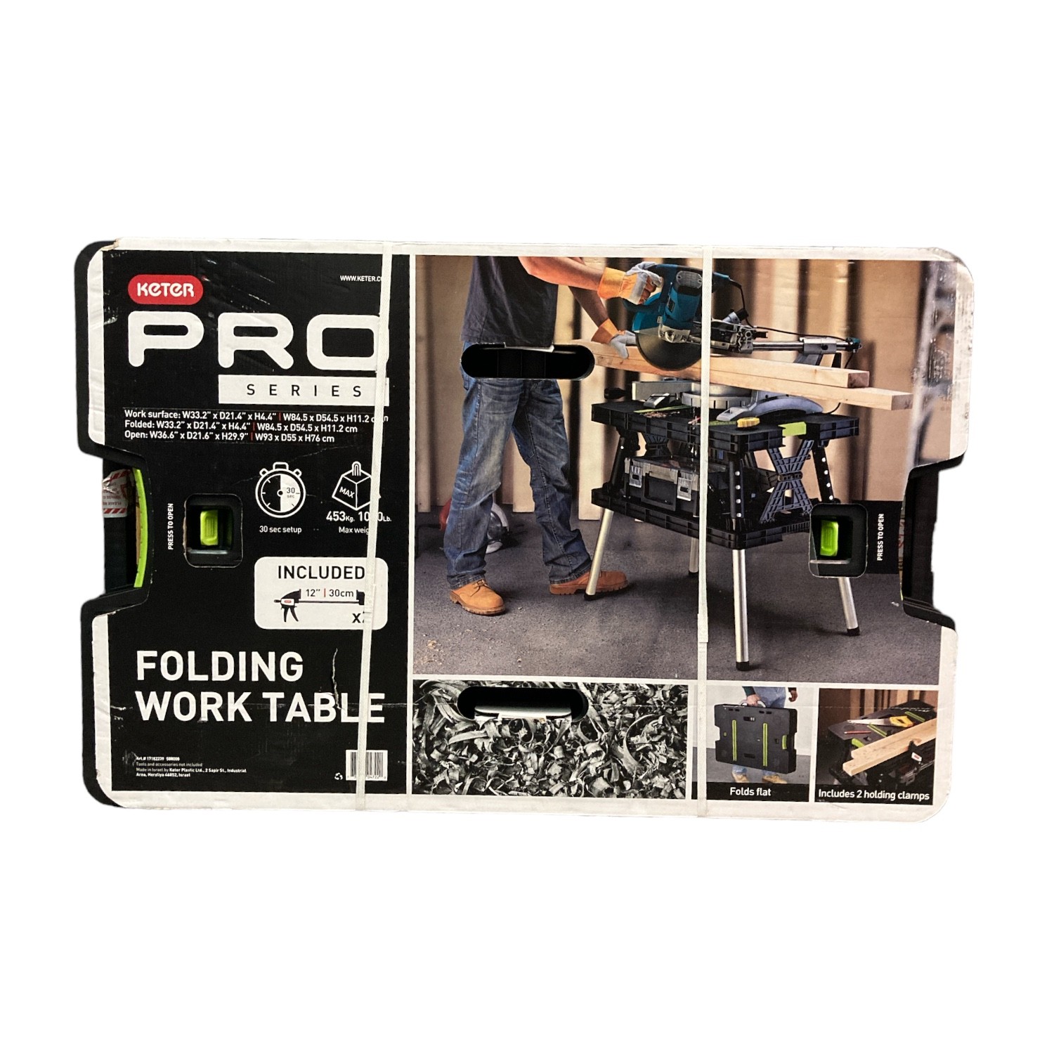 Компактный Портативный складной гаражный верстак Keter Рабочий стол с зажимами зеленый 23090₽