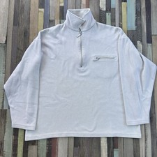 Angelo Litrico C  A 1/4 Zip Jumper Sweater Size Large Vintage Cream Zip Pocket