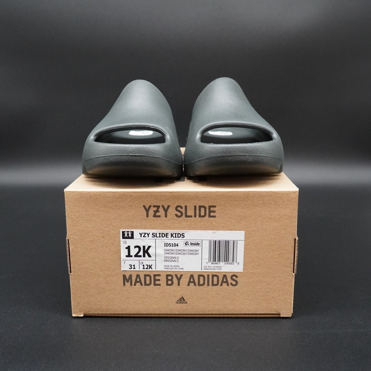 adidas Yeezy Slide Dark Onyx (Kids) Size 12k BRAND NEW | eBay