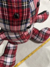 Handmade Teddy Bear Plush 20" From Checkered fabric collectible