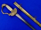 Antique US Civil War Eagle Head N. P. Ames Engraved Officer's Sword w/ Scabbard