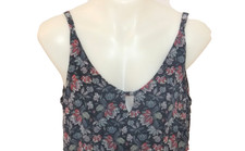 CAbi Sleeveless Top Womens Medium Keyhole Adjustable Straps Floral Lined Poly