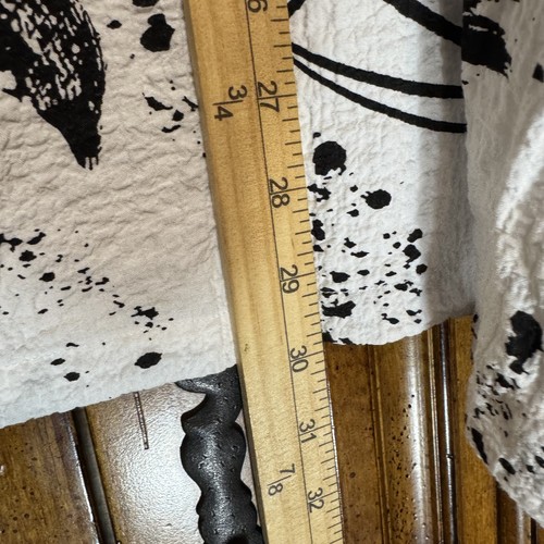 Ali Miles Shirt Womens L Abstract Asian Button Artsy Tunic Blouse Wired Collar - Picture 14 of 15