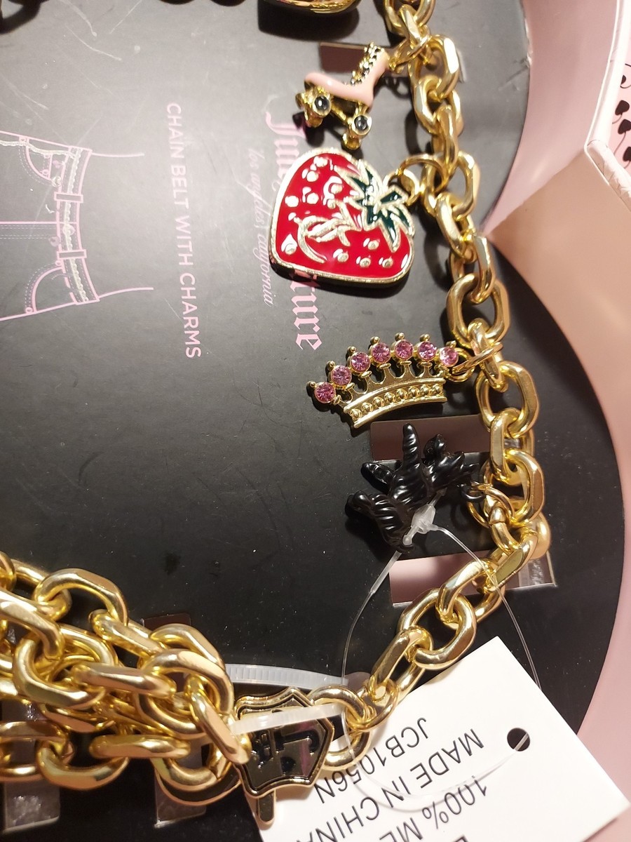 Juicy Couture Gold and Black Charm Belt Large/XL New Juicy Couture | Accessories | Juicy Couture Charm Chain Belt  main image 4