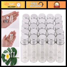 100 Mini Glass Vials 10ml Clear Bottles with Screw Lids for DIY, Wedding Favors,