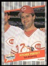 1989 Fleer Pitcher Perfect (Tom Browning) #629 Cincinnati Reds