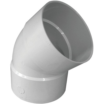 IPEX 6 In. SDR 35 45 Deg. PVC Sewer and Drain Elbow (1/8 Bend) 414186BC IPEX