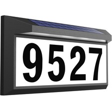 Solar Address Sign Lighted Address Plaque Outdoor Waterproof Illuminated Numbers