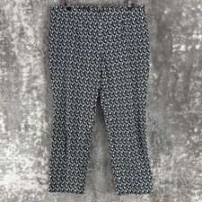 Brooks Brothers Size 10 Natalie Fit Geometric Abstract Ankle Pants Black White