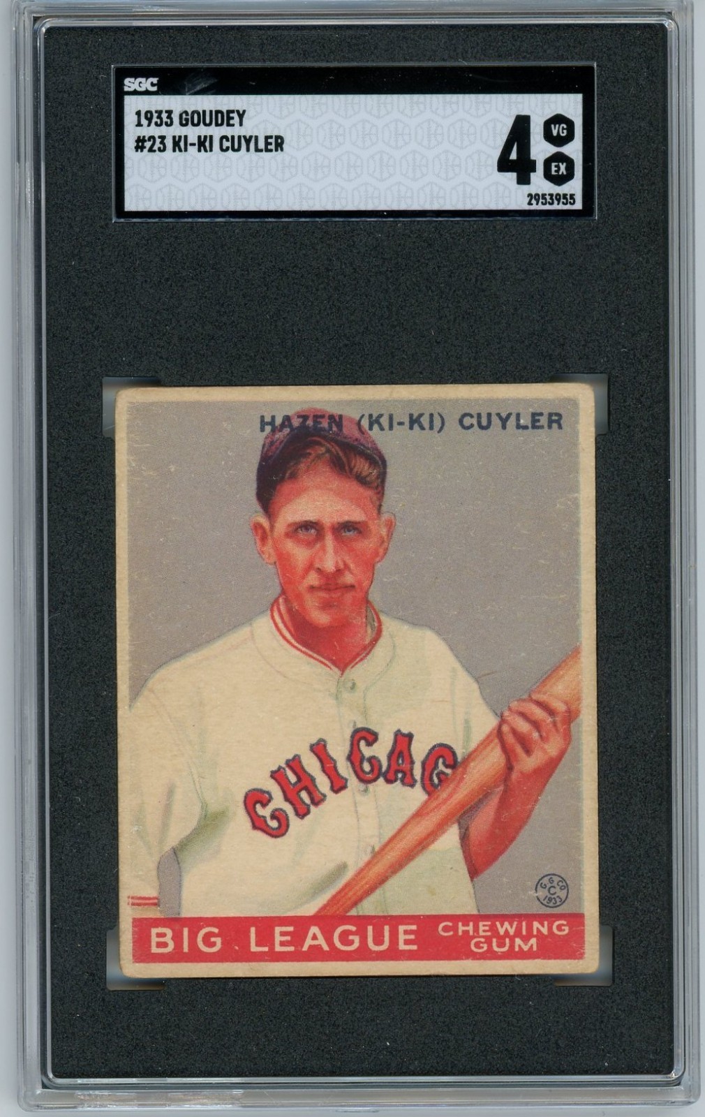 1933 Goudey Big League Chewing Gum Hazen "Kiki" Cuyler #23 Chicago Cubs SGC 4