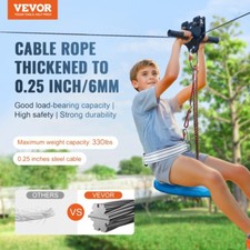 Zipline Kit for Kids and Adult 120 ft Zip Line Kits Up to 500 lb Backyard