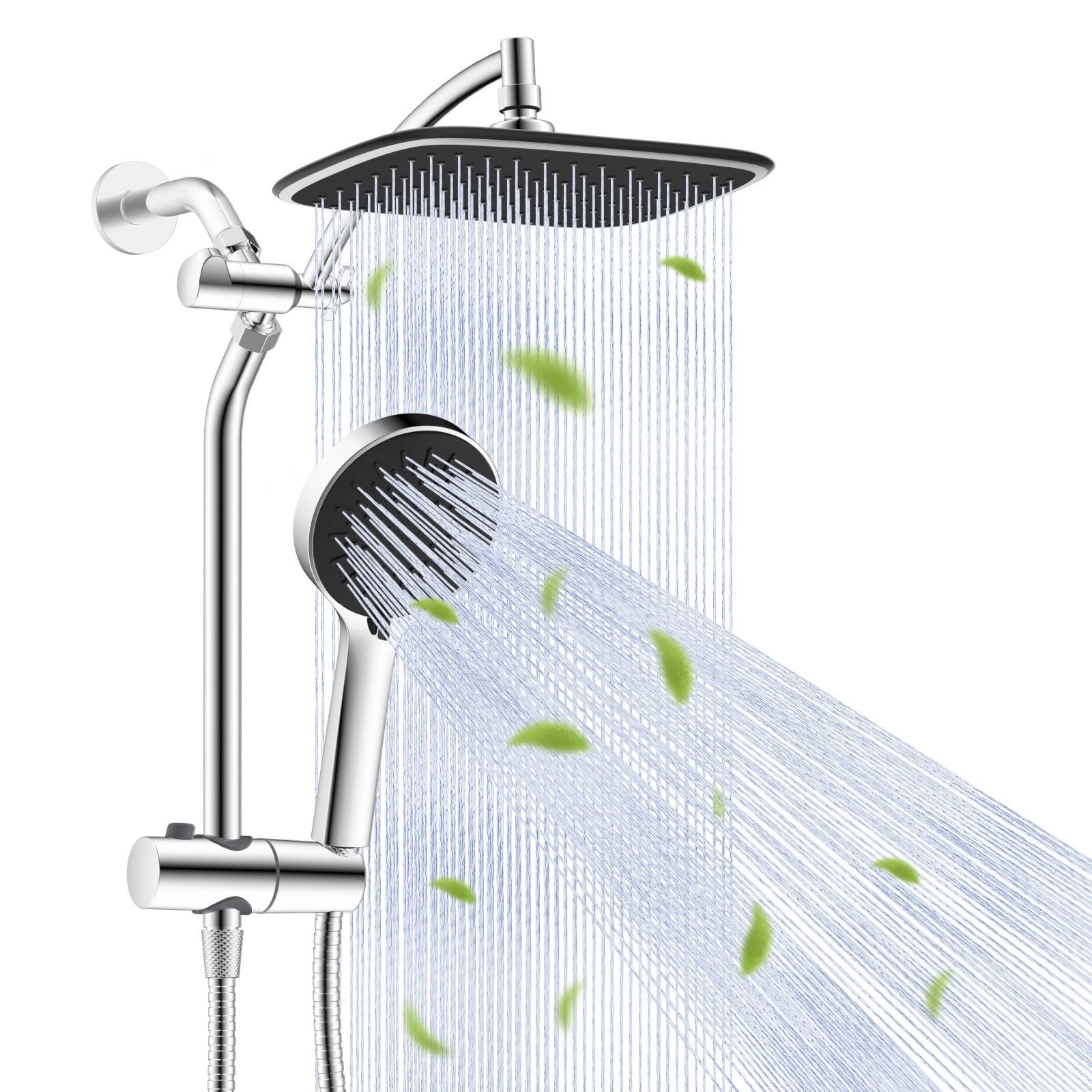 Dual Shower Head Combo 10 Inch High Pressure Rainfall Shower Head with Handheld
Opens in a new windo
