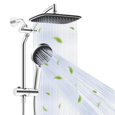 Dual Shower Head Combo 10 Inch High Pressure Rainfall Shower Head  with Handheld