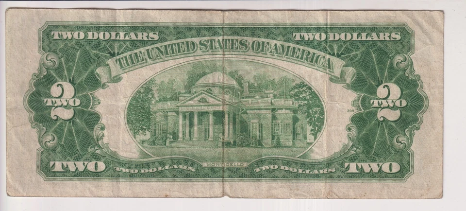 TWO DOLLAR FEDERAL RESERVE NOTE UNITED STATES OF AMERICA SERIES 1953 A $2 BILL - Image 2 of 2