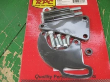 RPC R3833 Racing Power Company BBC Long Water Pump Power Steering Bracket Black