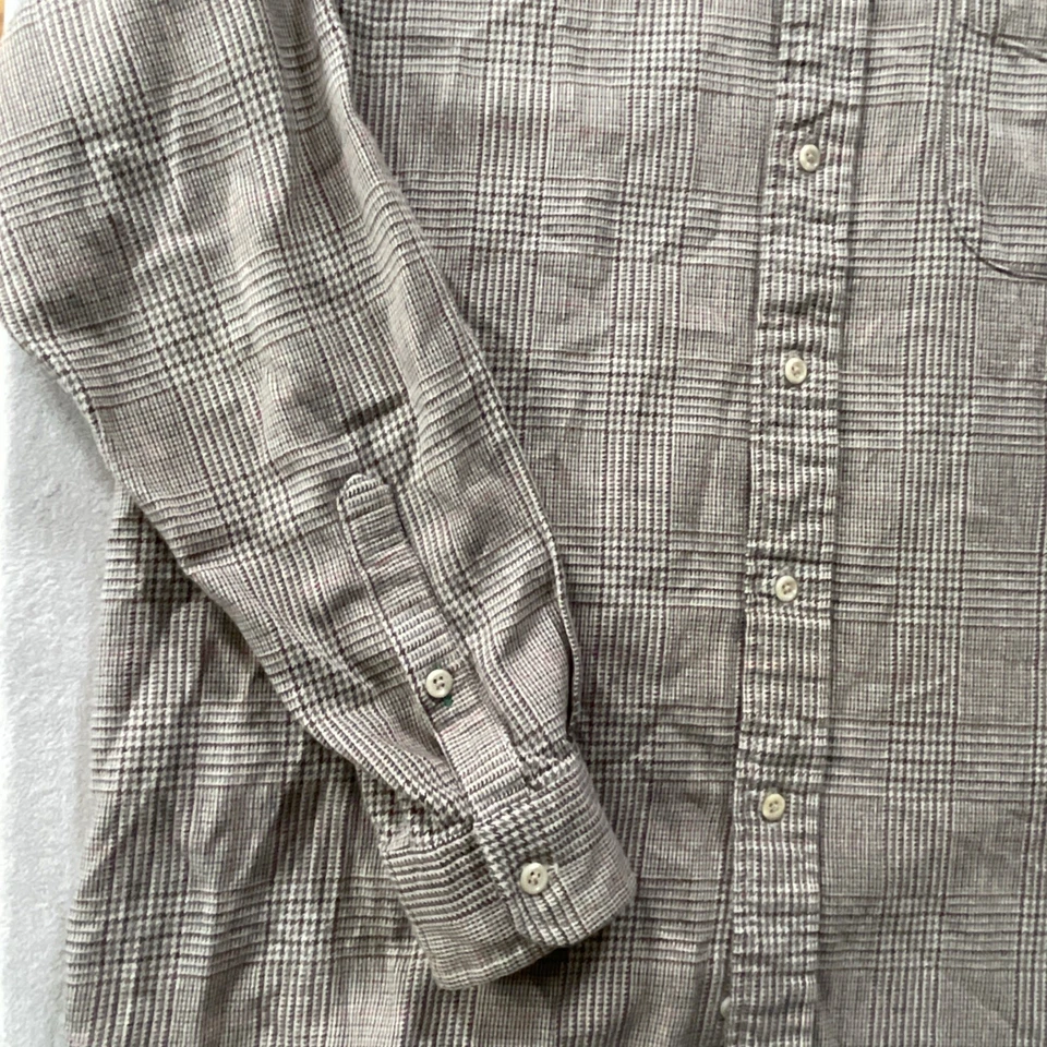 Camisa Tommy Hilfiger De Colección Para Hombres Grande Marrón Pata de Gallo Abotonada Cresta de Leones Foto 2 de 4