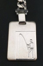 Schlüsselanhänger/Angler/massiv Silber/925/Sport/ca.21,8gr/10,5x2,4cm