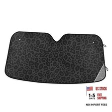 Black Leopard Car Windshield Sun Shade Animal Skin Print Multi Pattern 3